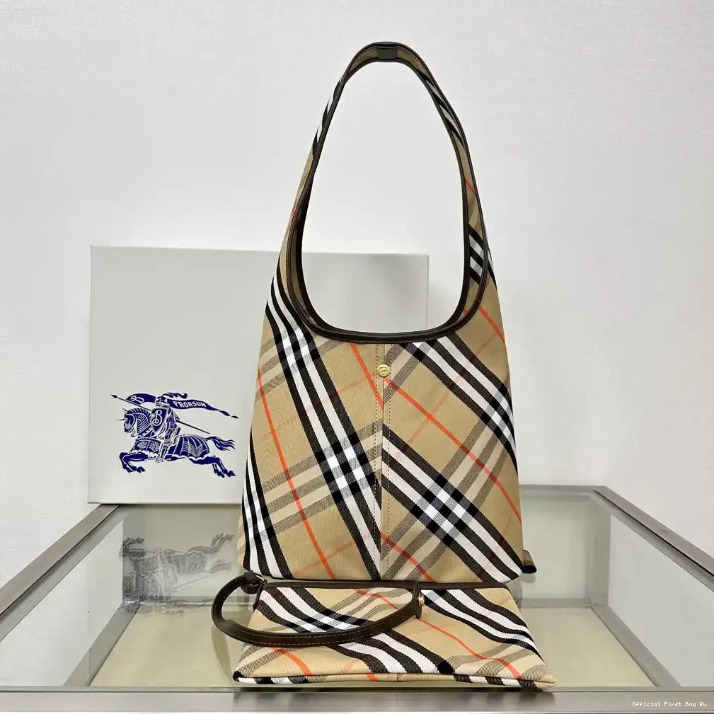Official First Bag Ru BURBERRY Small Check Bag Shoulder 0609